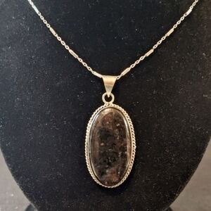 Coppernite Gemstone Silver Pendant
